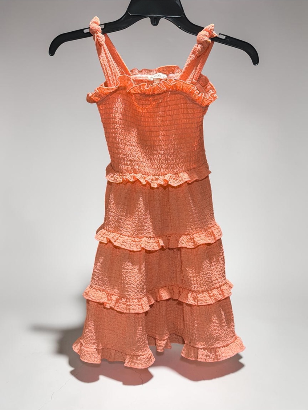 Derek Heart Coral Tiered Ruffle Sundress for Girls